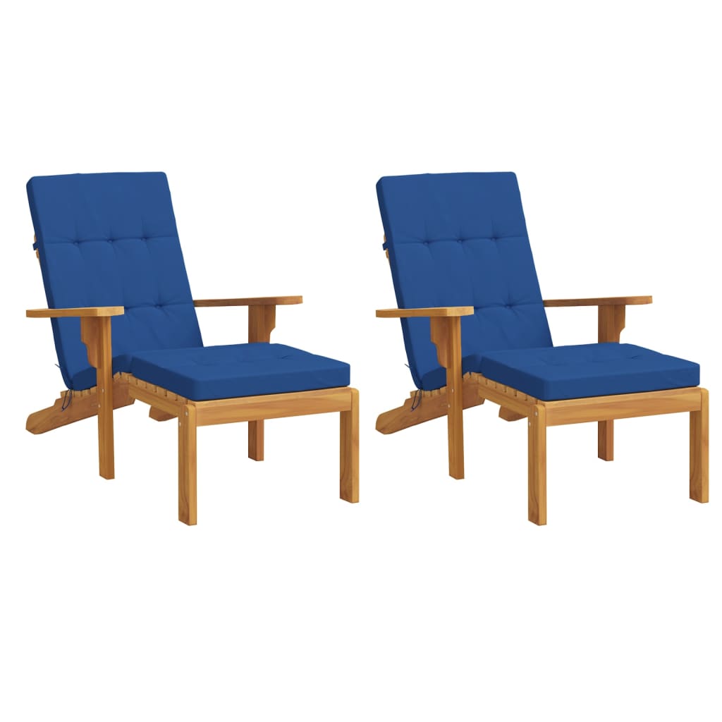 vidaXL Almofadões p/ cadeira de terraço 2 pcs tecido oxford azul real