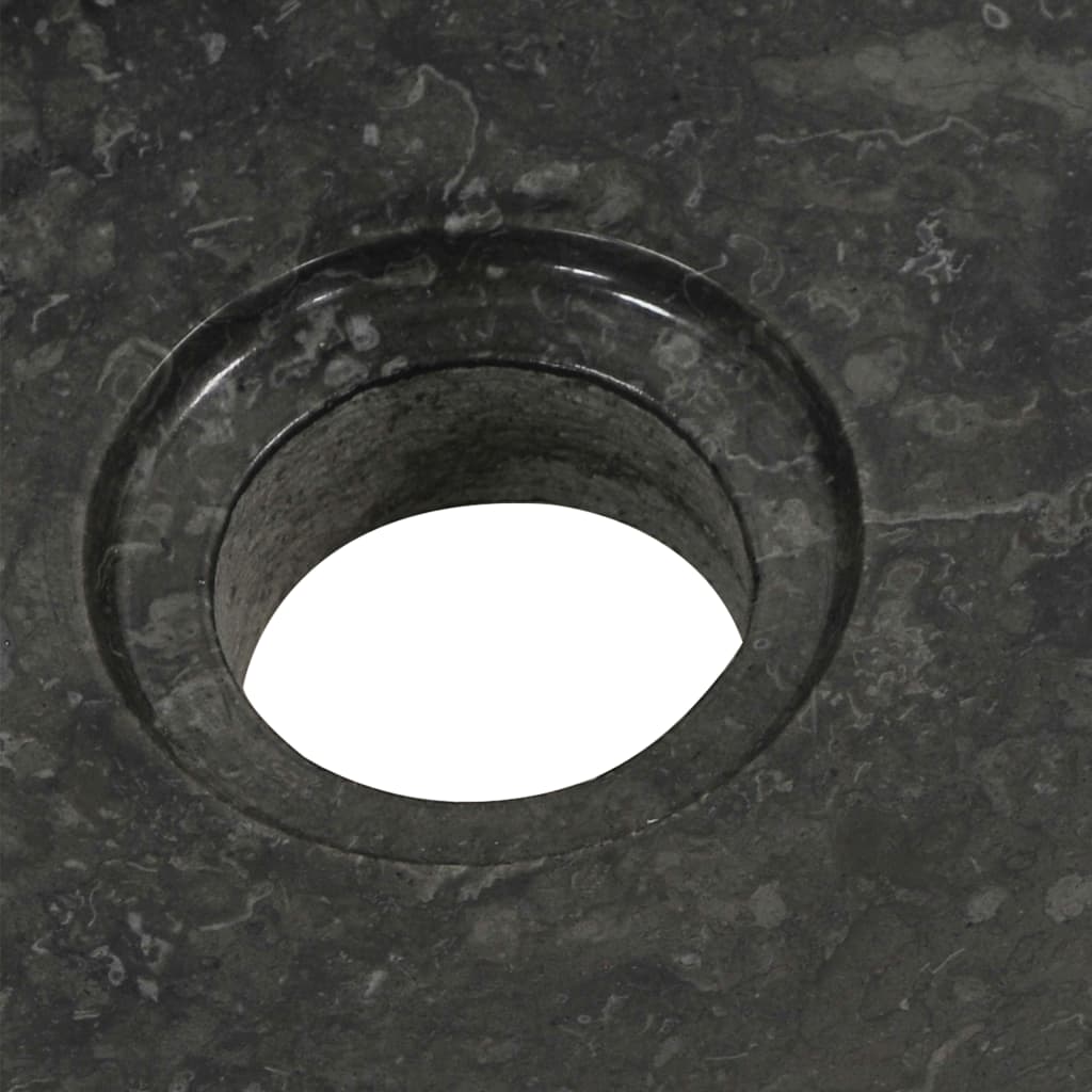 vidaXL Armário de casa de banho teca maciça + lavatório mármore preto