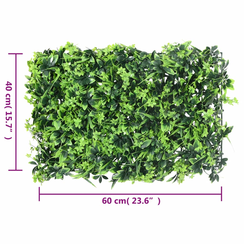  vidaXL Vedação de folhas artificiais 6 pcs 40x60 cm verde