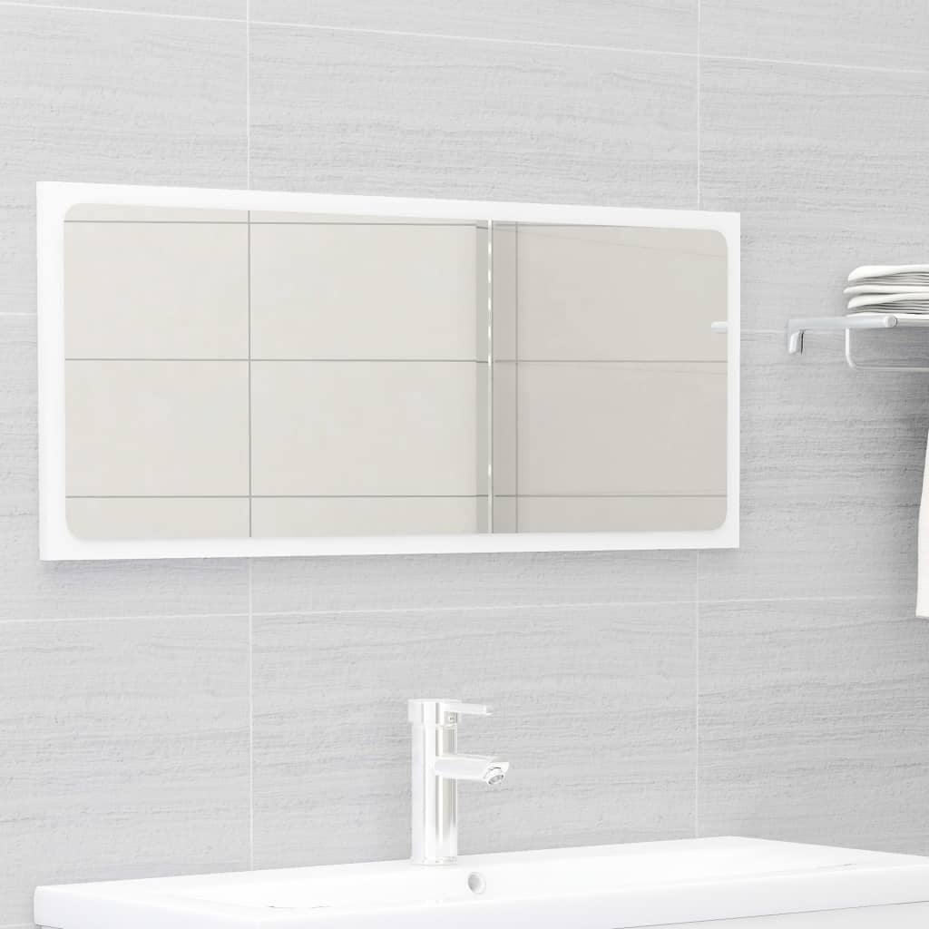 vidaXL Conj. de móveis de casa de banho contraplacado branco brilhante