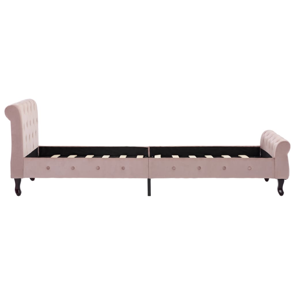 vidaXL Estrutura de cama 90x200 cm veludo cor-de-rosa