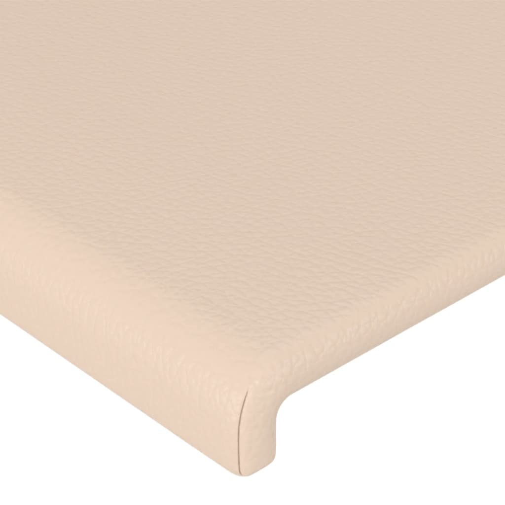 vidaXL Cabeceira de cama couro artificial 100x5x78/88 cm cappuccino