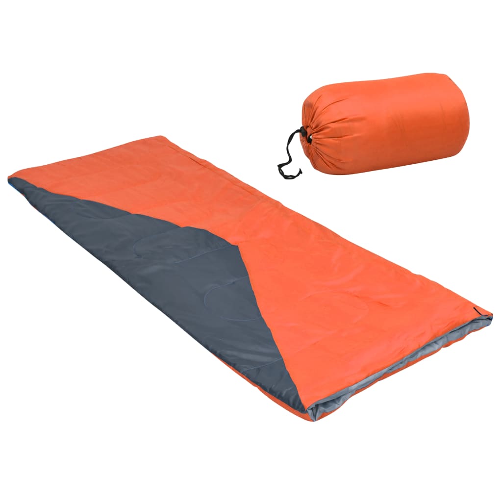 vidaXL Saco-cama de campismo leve tipo envelope 1100g 10 ºC laranja