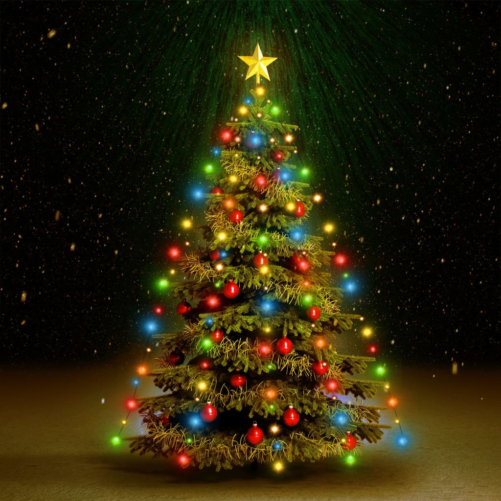vidaXL Cordão de luzes árvore de Natal 210 luzes LED 210 cm colorido