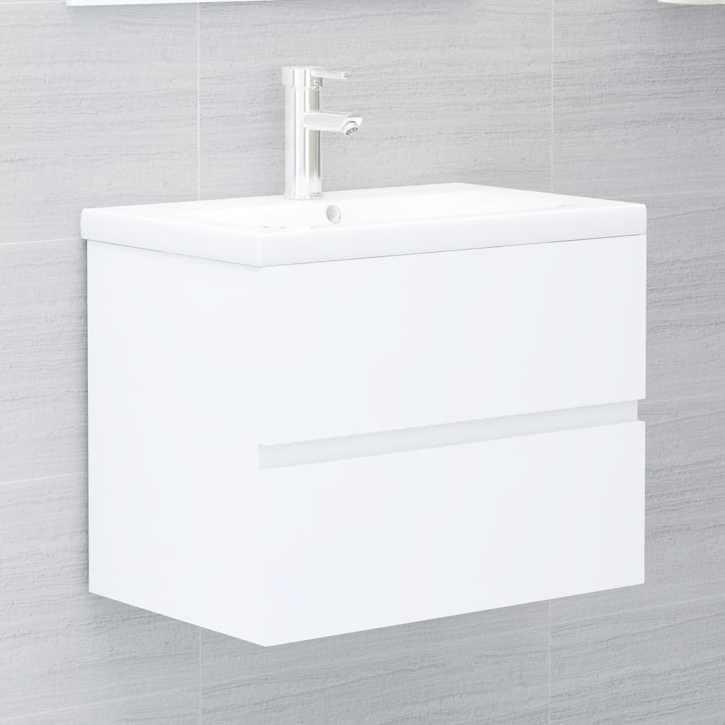 vidaXL Armário de lavatório 60x38,5x45 cm contraplacado branco