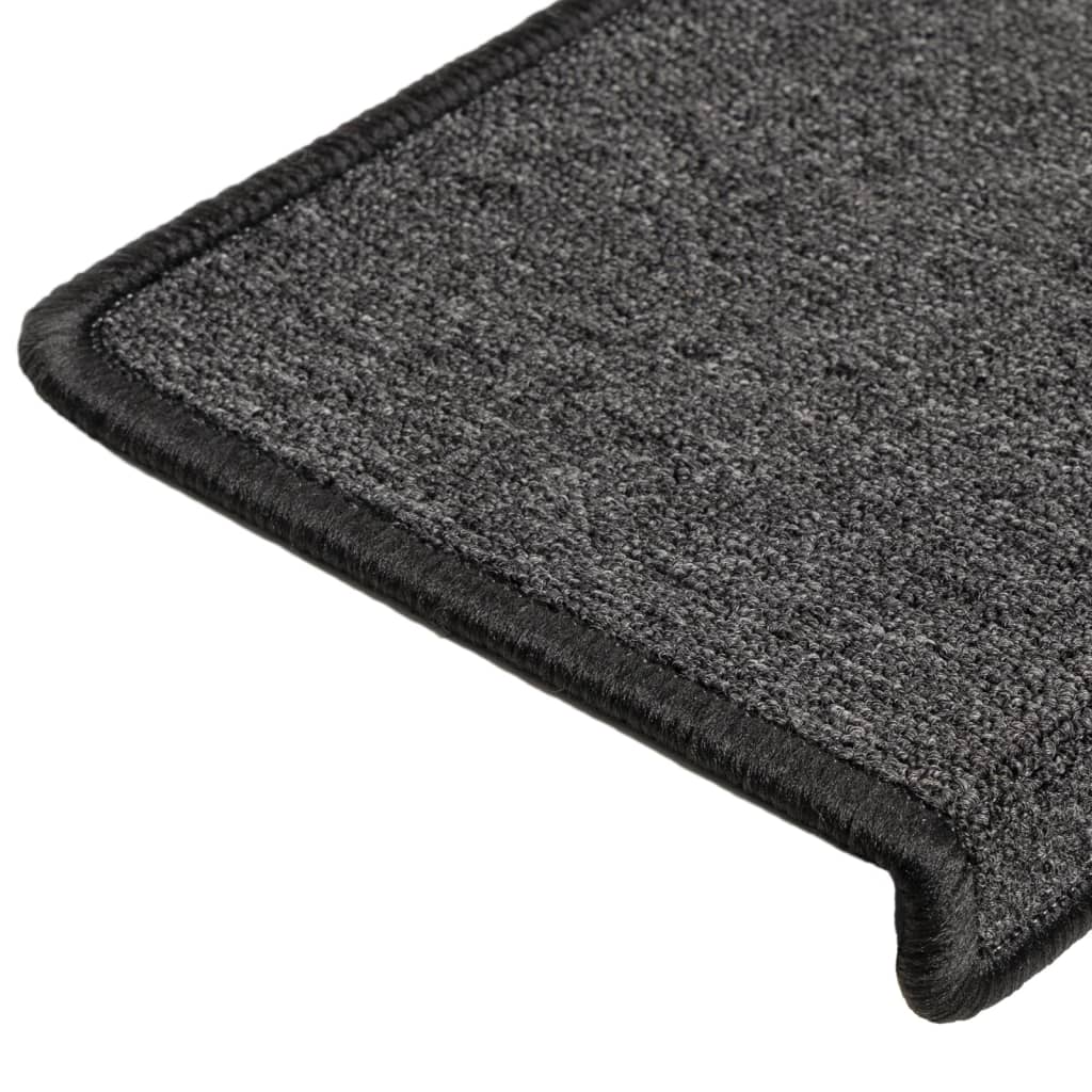 vidaXL Tapete/carpete para degraus 15 pcs 65x21x4 cm antracite