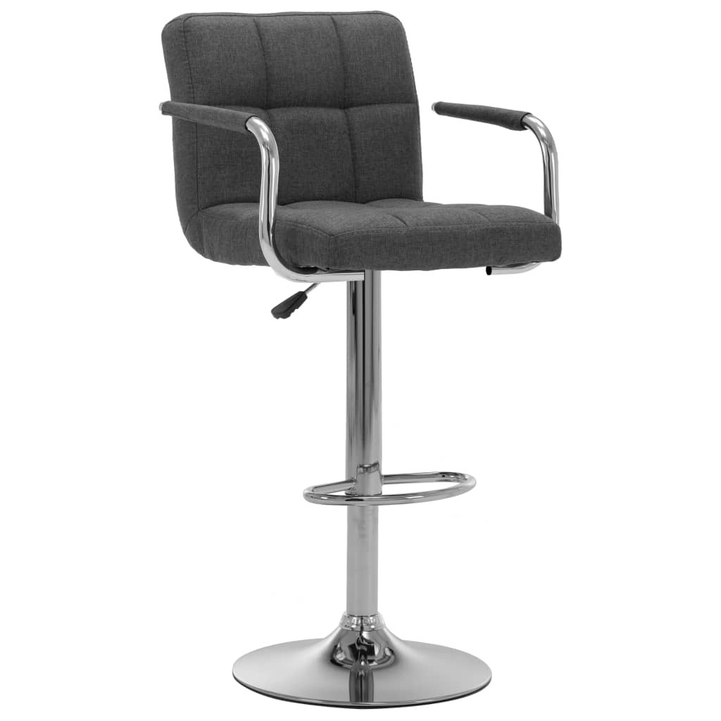 vidaXL Cadeiras de bar 2 pcs tecido cinzento-escuro