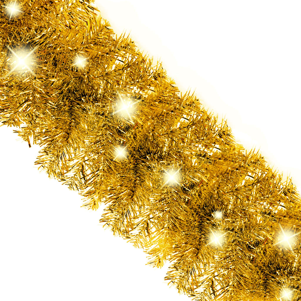 vidaXL Grinalda de Natal com luzes LED 10 m dourado