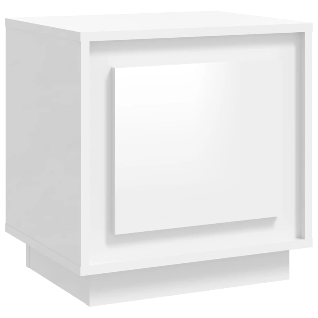 vidaXL Mesa de cabeceira 44x35x45cm derivados madeira branco brilhante