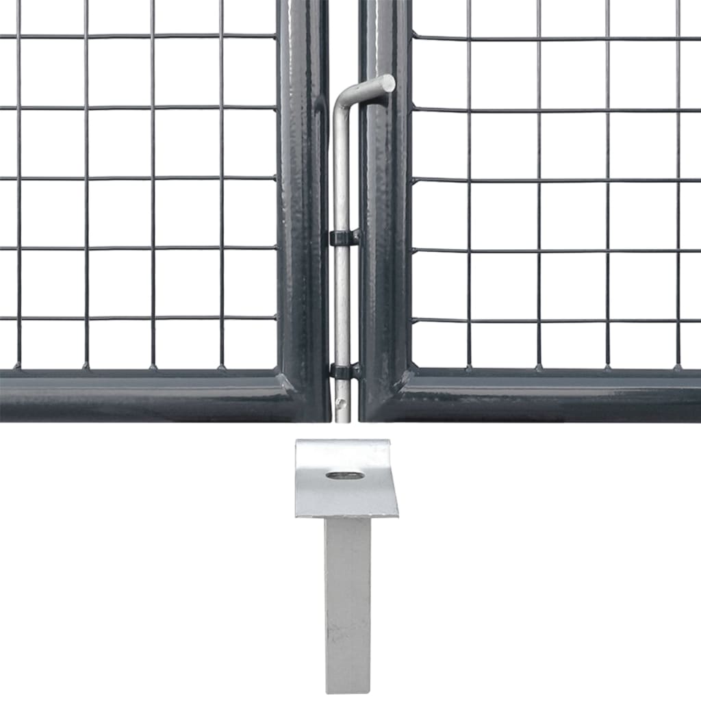 vidaXL Portão de rede para jardim 300x175 cm aço galvanizado antracite
