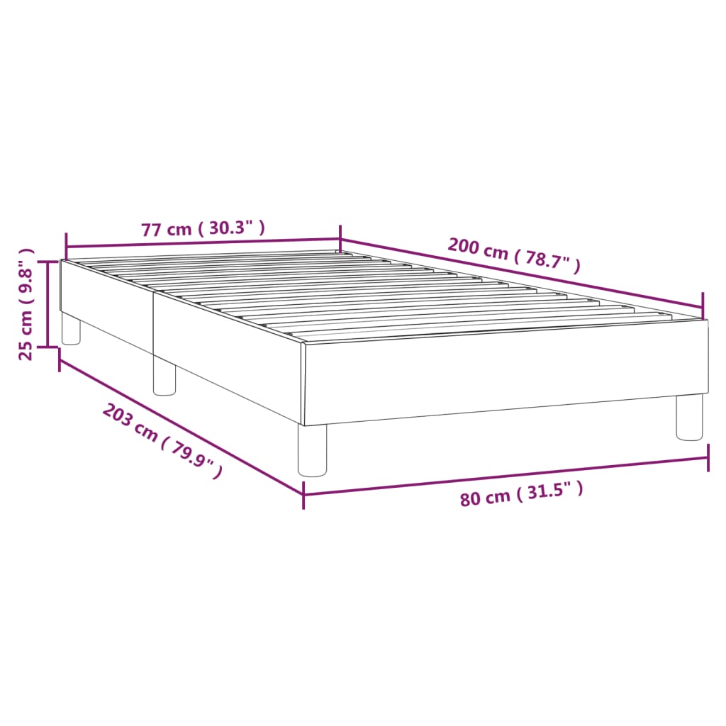 vidaXL Estrutura de cama com molas 80x200 cm veludo cinzento-escuro