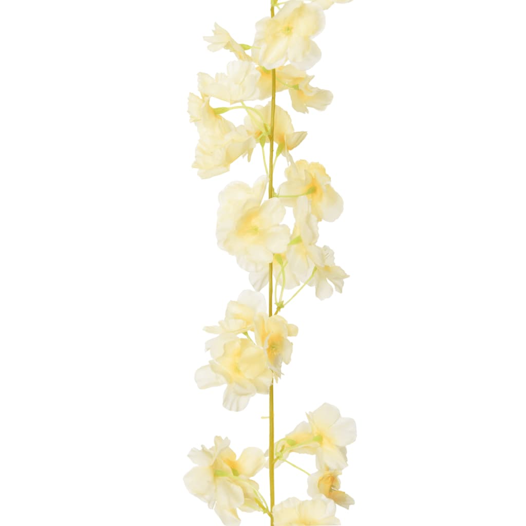 vidaXL Grinaldas de flores artificiais 6 pcs 180 cm champanhe