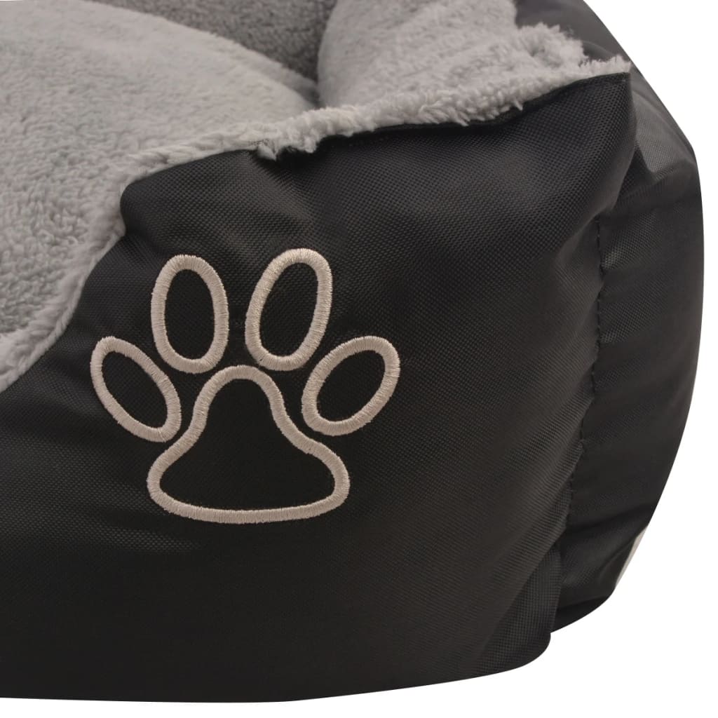 vidaXL Cama para cães com almofada acolchoada tamanho XL preto