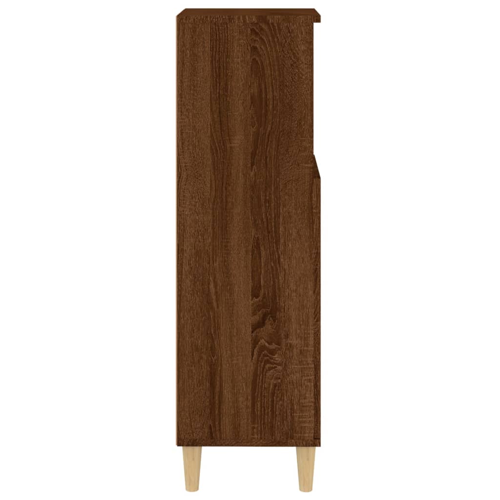 vidaXL Armário WC 30x30x100 cm derivados de madeira carvalho castanho