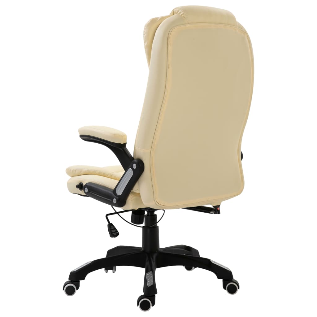vidaXL Cadeira de escritório em couro artificial creme