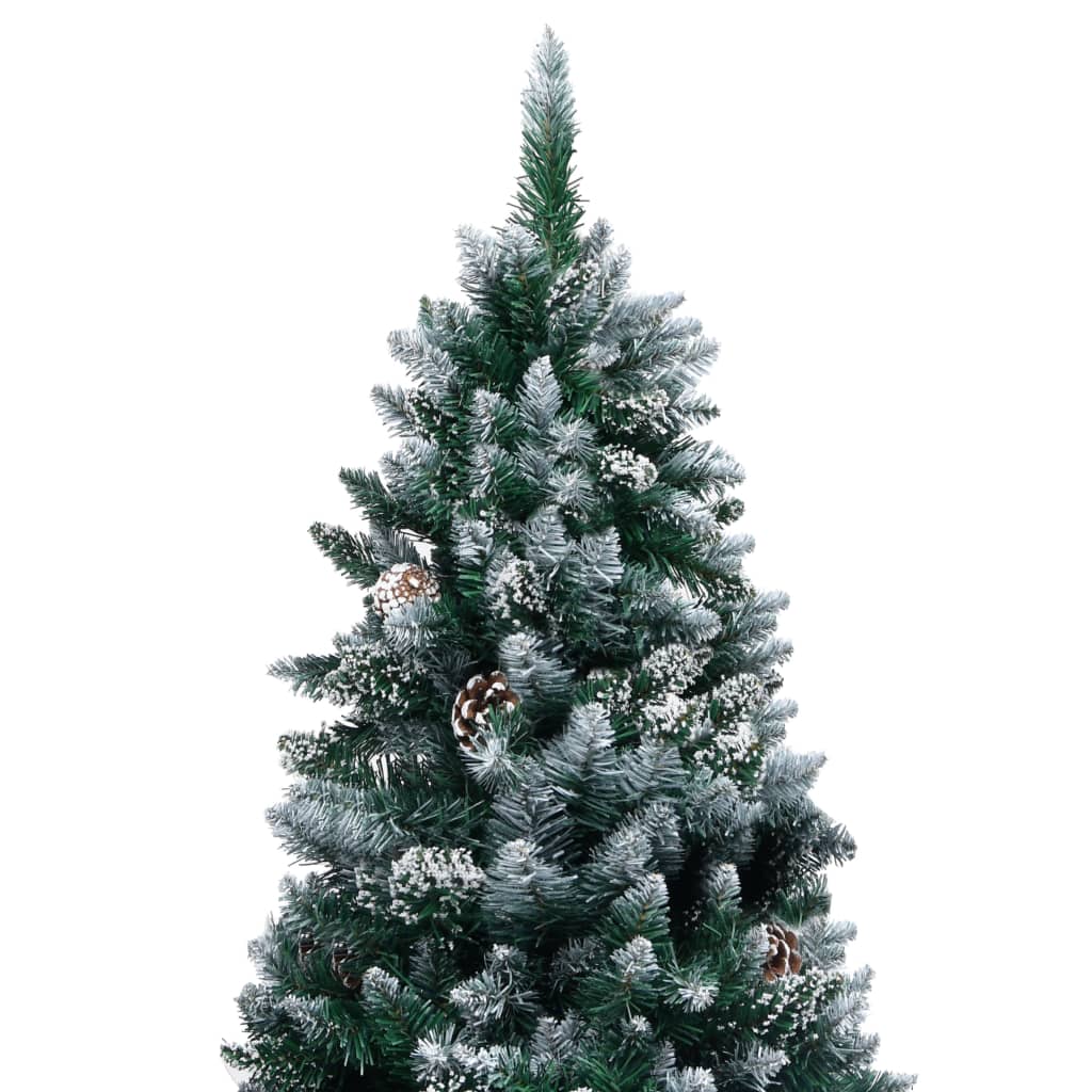 vidaXL Árvore de Natal artificial + luzes LED/pinhas/neve branca 240cm