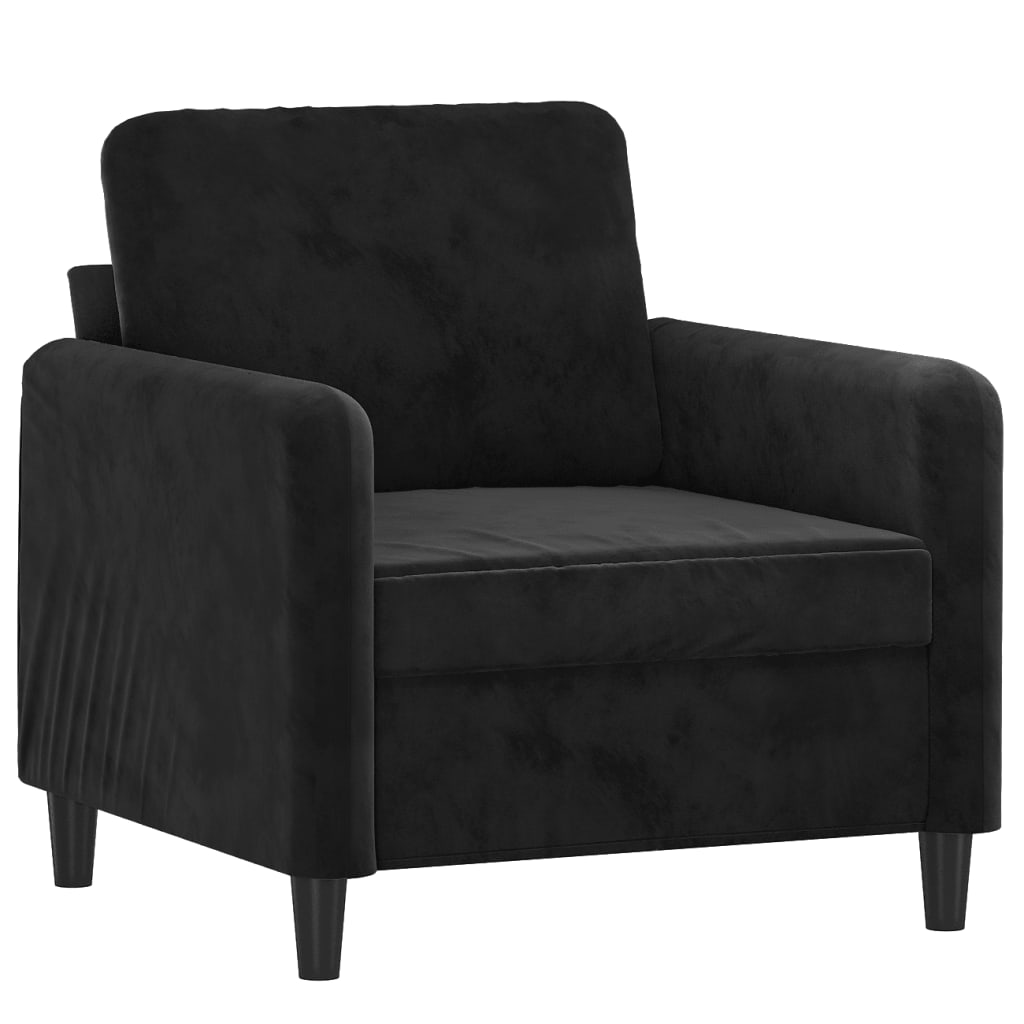 vidaXL 3 pcs conjunto de sofás veludo preto