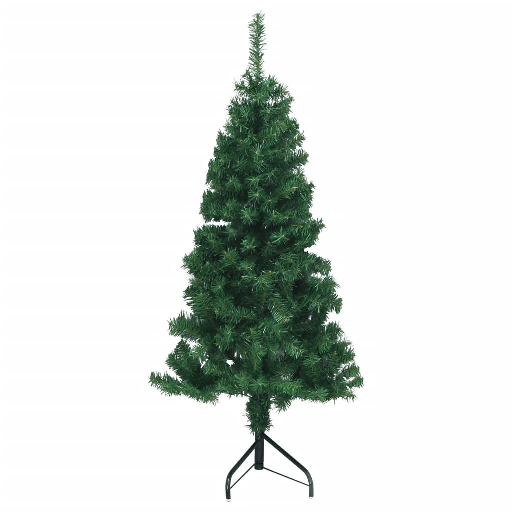 vidaXL Árvore de Natal artificial de canto 120 cm PVC verde