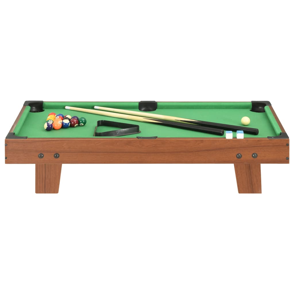 vidaXL Mini mesa de bilhar 92x52x19 cm castanho e verde