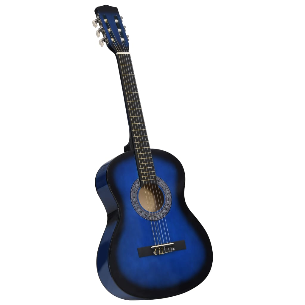 vidaXL Guitarra clássica iniciantes/crianças 3/4 36" azul