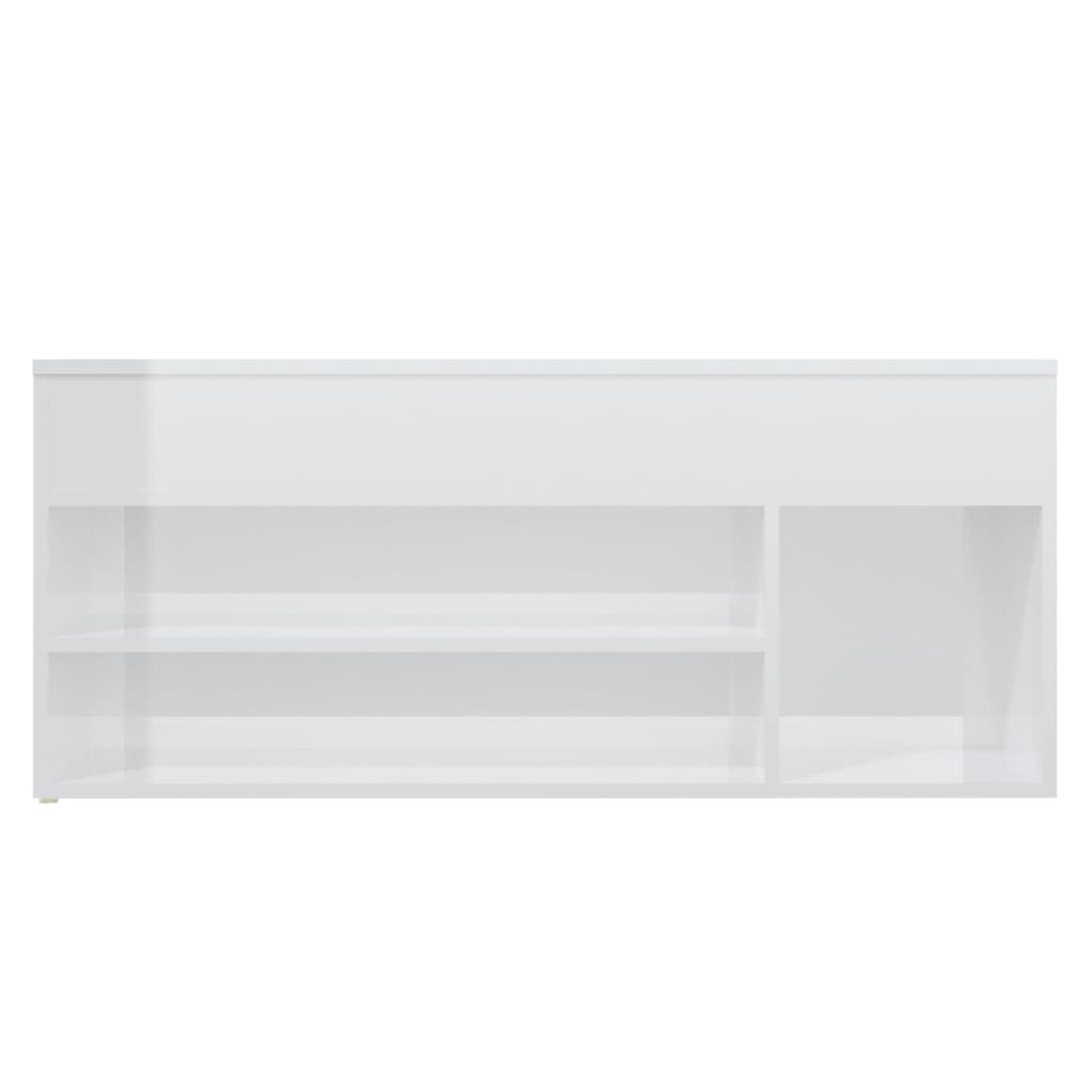 vidaXL Banco sapateira 105x30x45 cm contraplacado branco brilhante