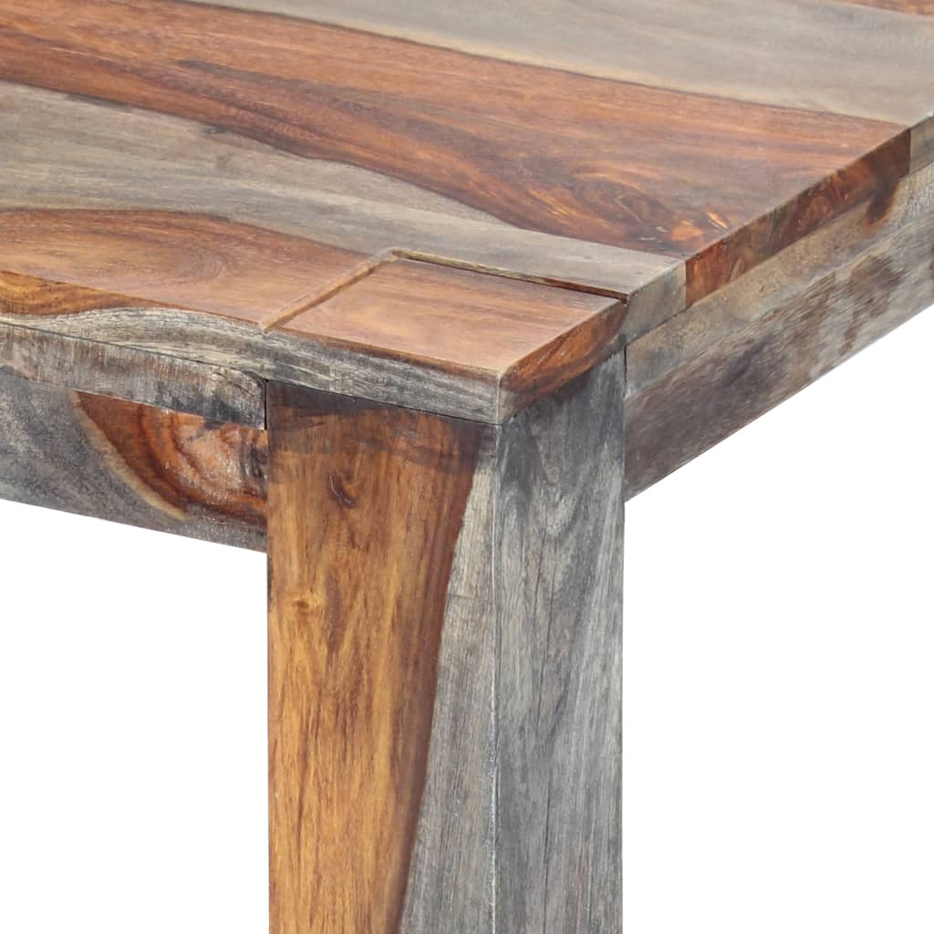vidaXL Mesa de jantar 180x90x76 cm madeira de sheesham maciça cinzento
