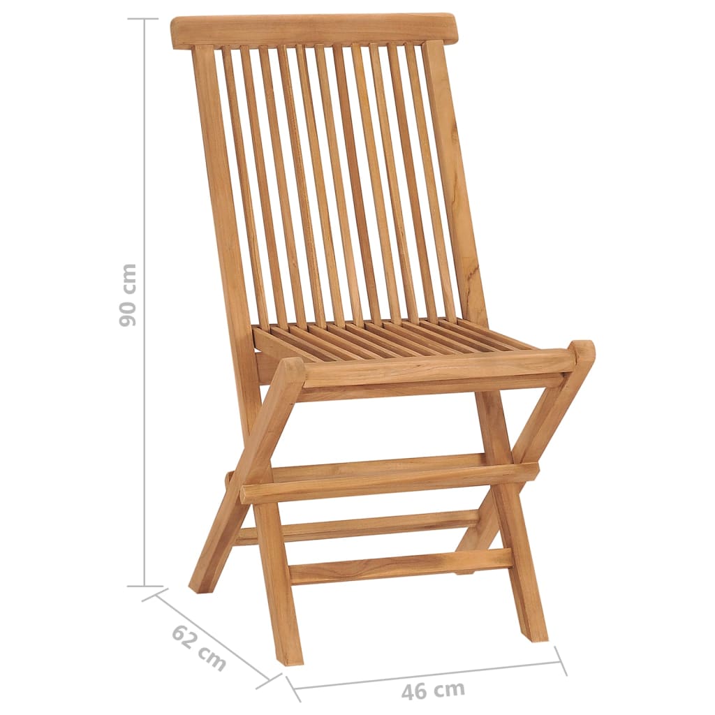 vidaXL Cadeiras de jardim dobráveis 2 pcs madeira de teca maciça