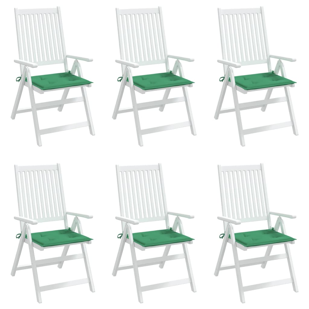 vidaXL Almofadões p/ cadeiras jardim 6pcs 40x40x3 cm oxford verde