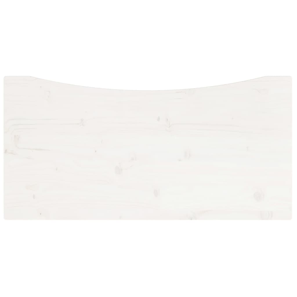 vidaXL Tampo de secretária 80x40x2,5 cm pinho maciço branco