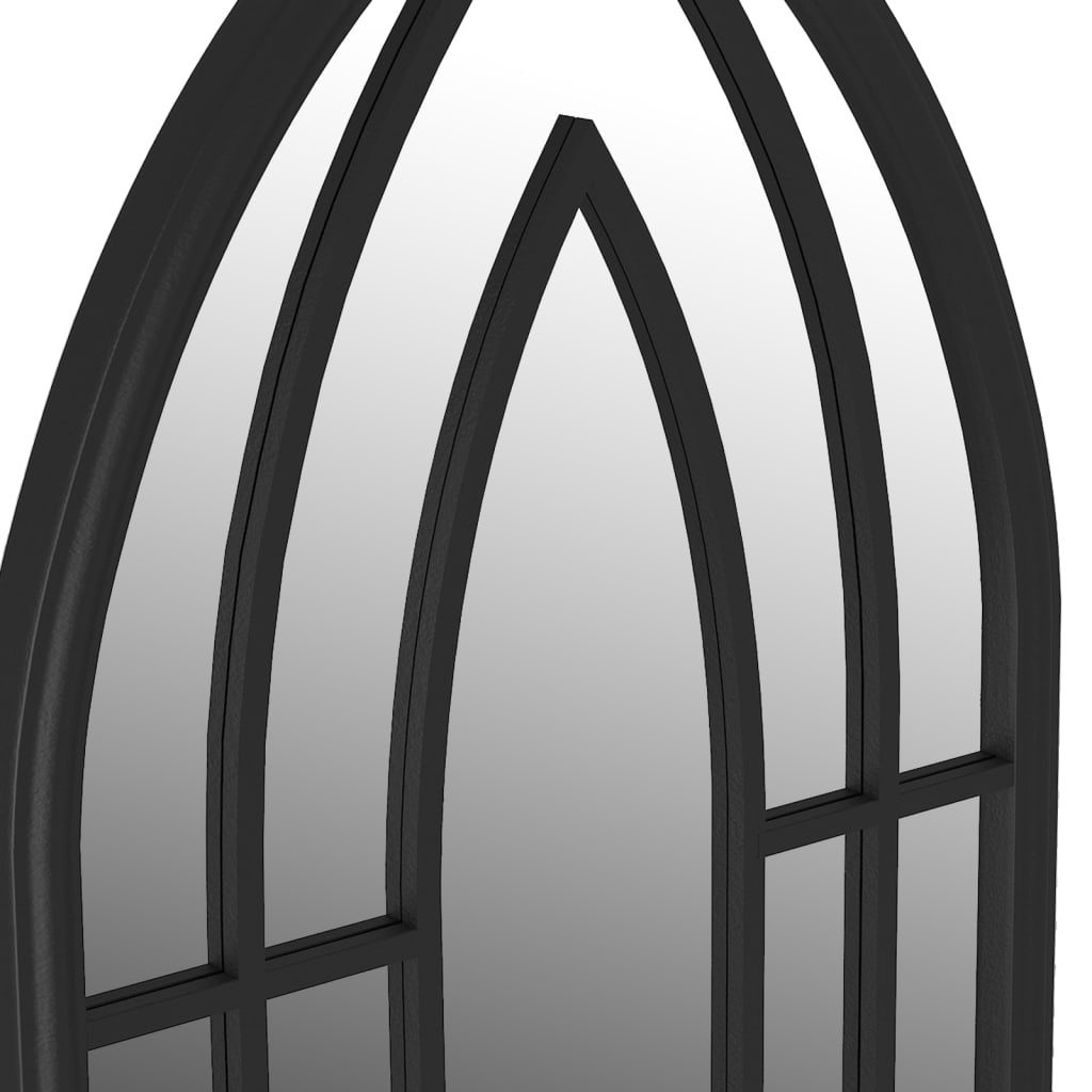 vidaXL Espelho de jardim p/ uso exterior ferro 70x30 cm preto
