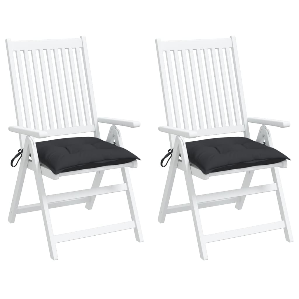 vidaXL Almofadões de cadeira 2 pcs 50x50x7 cm tecido oxford preto
