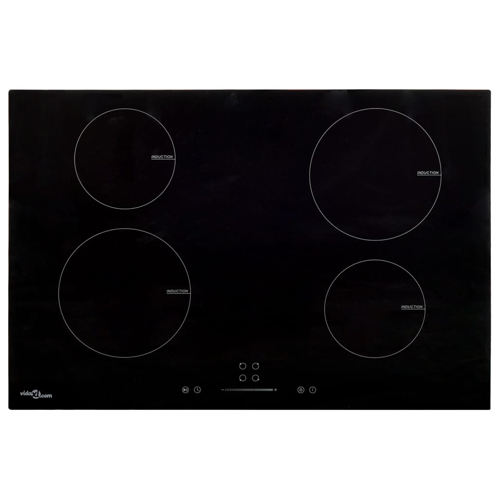 vidaXL Placa de indução com 4 discos ecrã tátil vidro 7000 W 77 cm