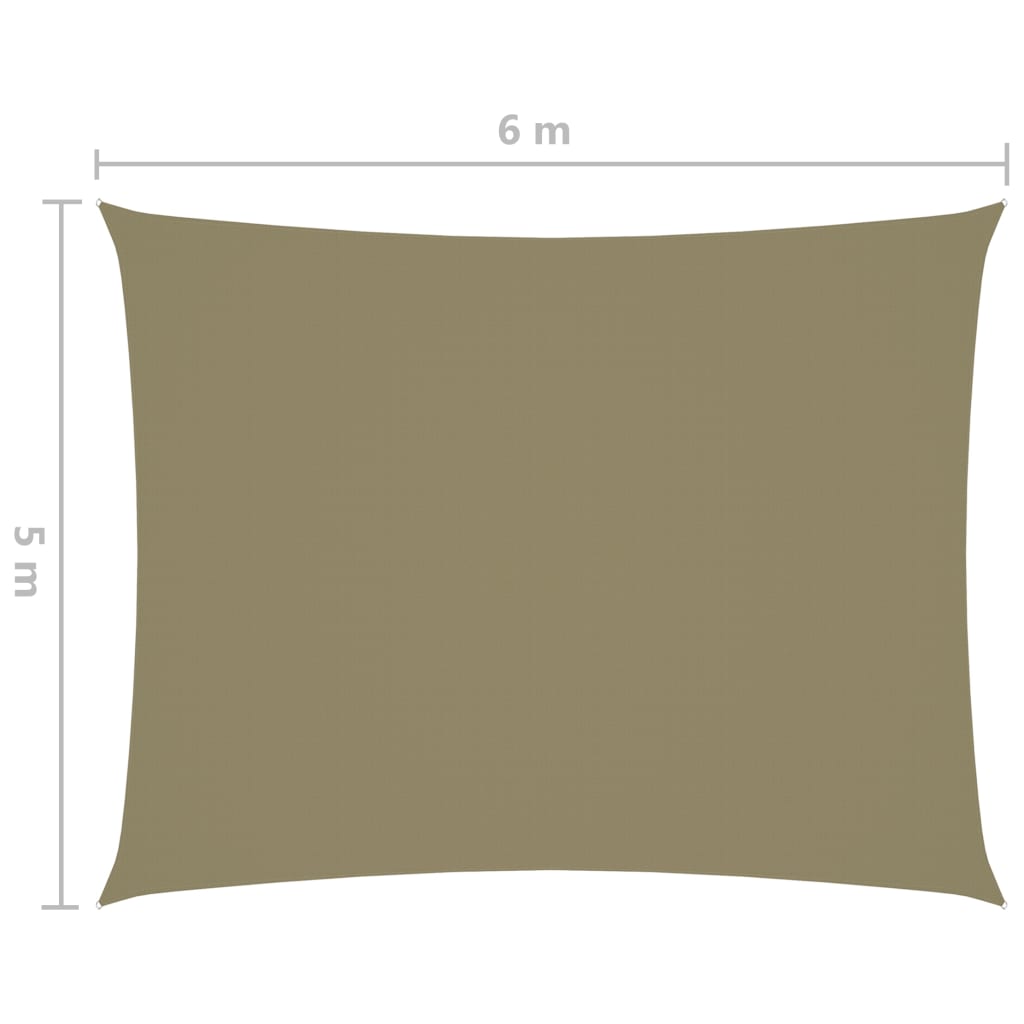 vidaXL Guarda-Sol tecido Oxford retangular 5x6 m bege