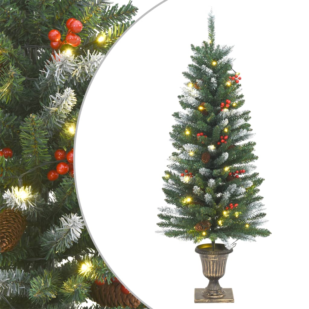 vidaXL Árvores de Natal artificiais 2 pcs 100 LEDs 120 cm verde/branco