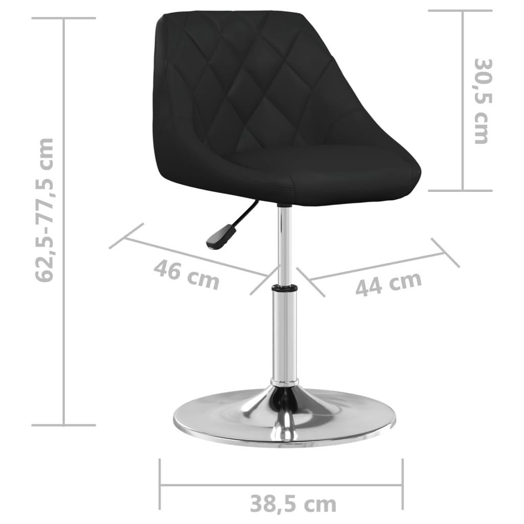 vidaXL Cadeira de jantar couro artificial preto