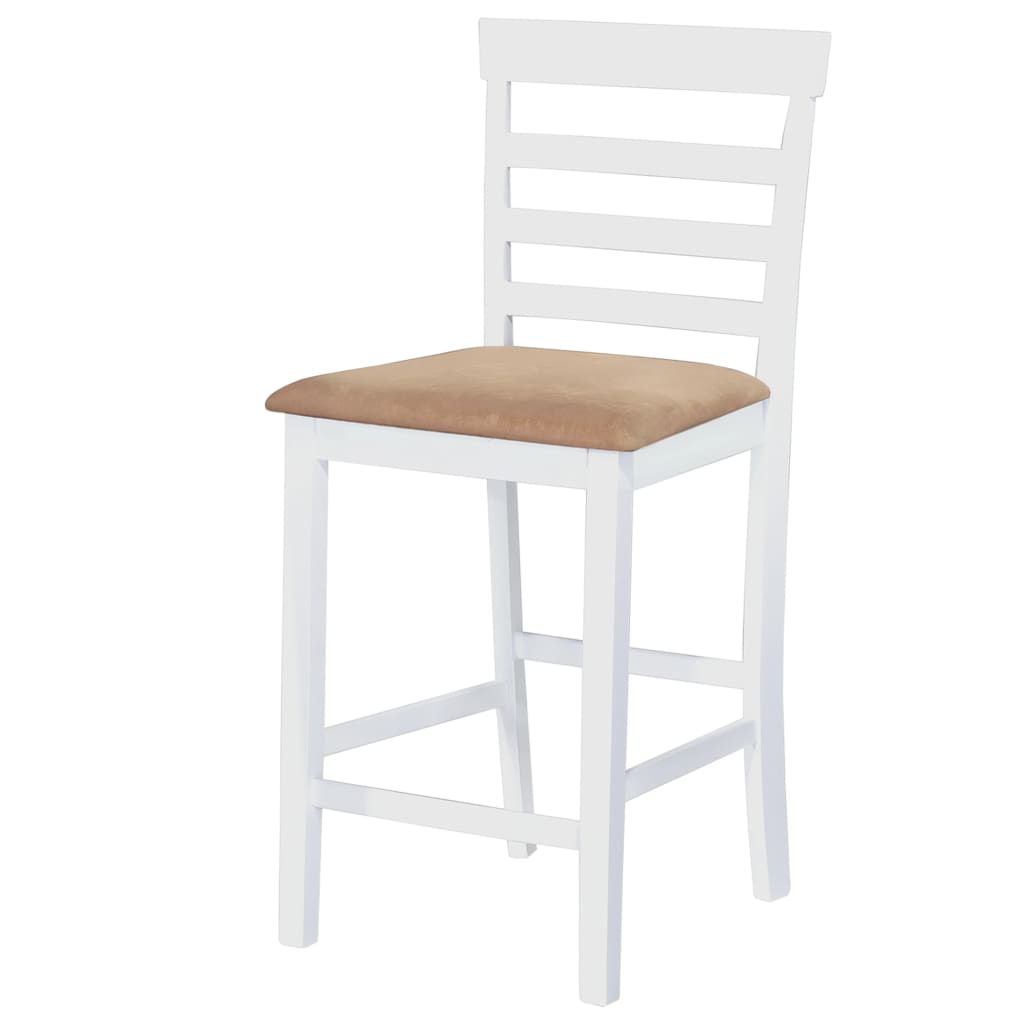 Consola de mesa branca e conjunto de 4 cadeiras de bar