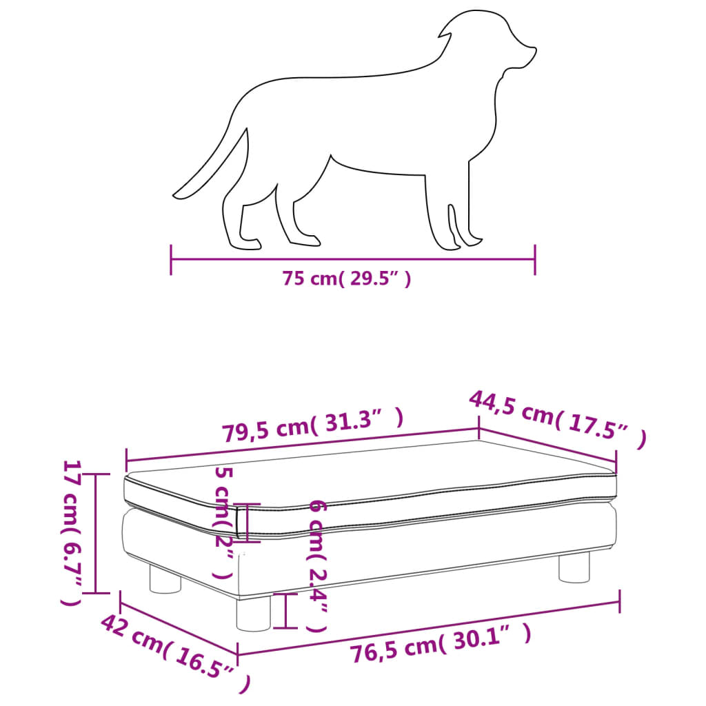 vidaXL Cama para cães com extensão 100x50x30 cm couro artif. castanho