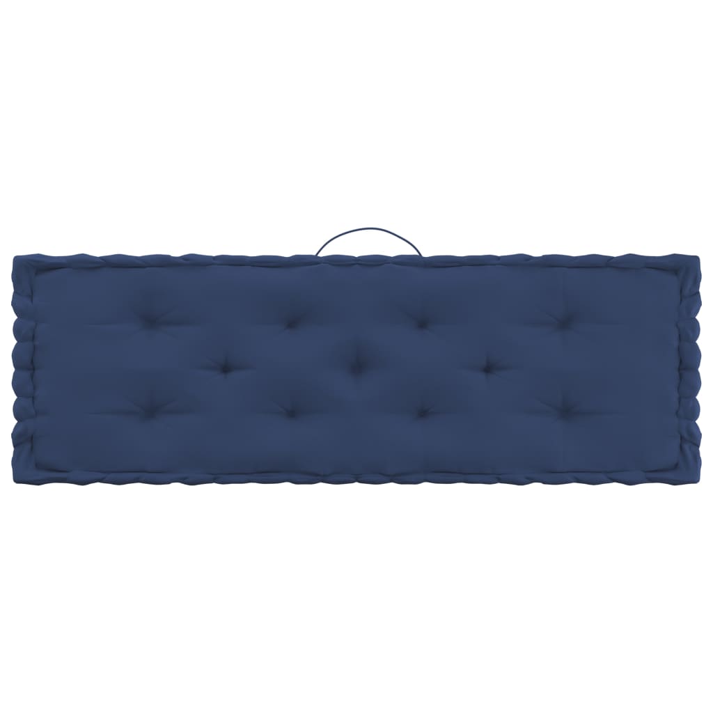vidaXL Almofadões p/ sofá de paletes 7 pcs algodão azul-marinho claro