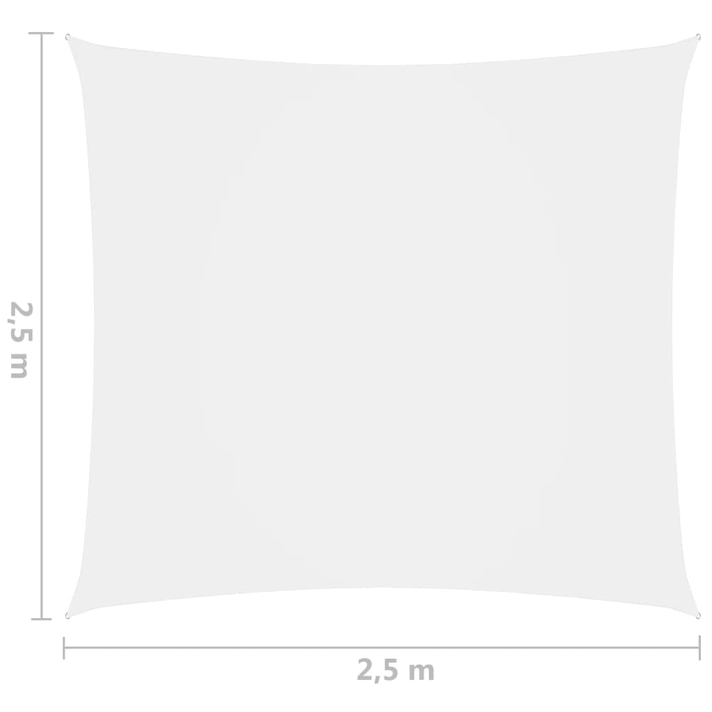 vidaXL Para-sol estilo vela tecido oxford quadrado 2,5x2,5m branco