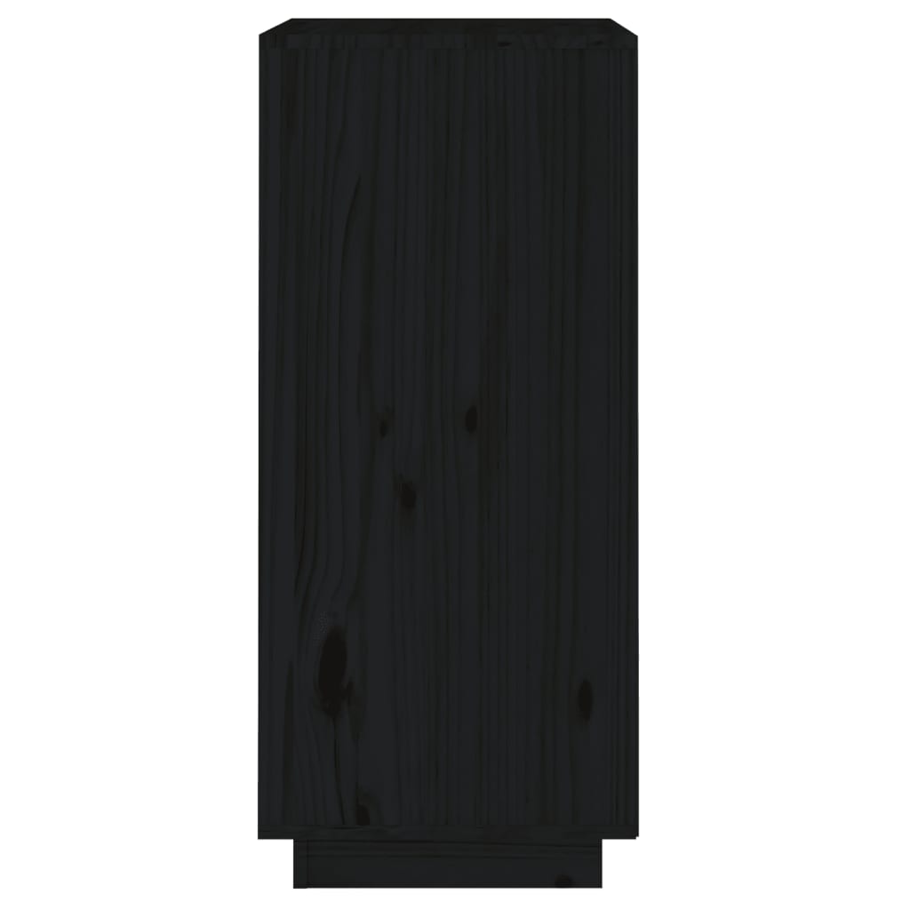 vidaXL Aparador 38x35x80 cm madeira de pinho maciça Preto