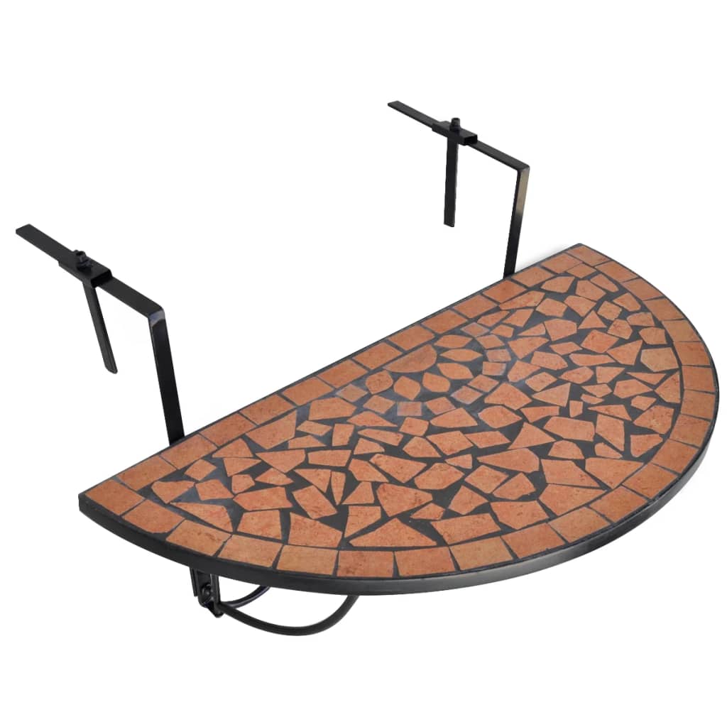 vidaXL Mesa de varanda suspensa mosaico terracota