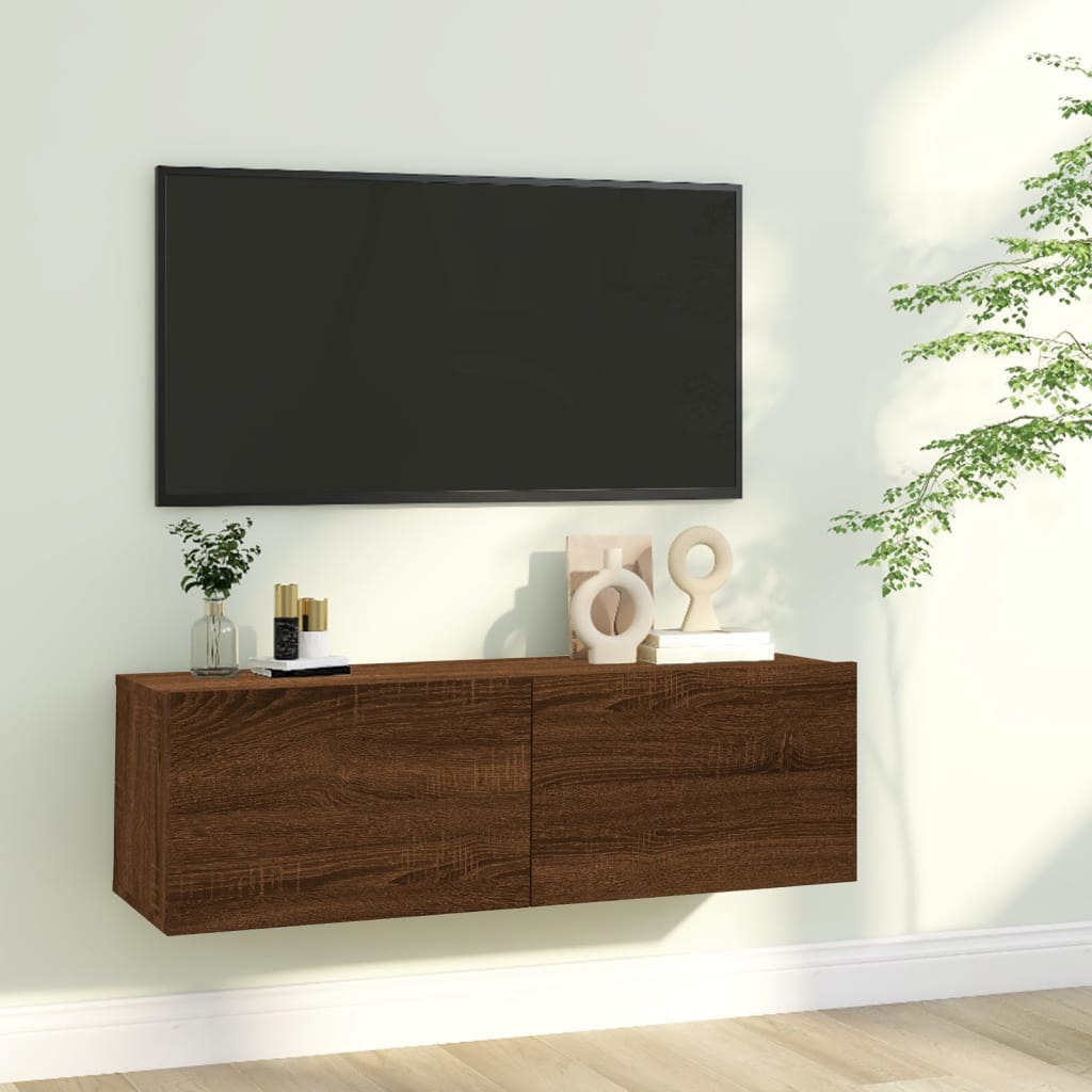 vidaXL Móvel parede TV 100x30x30cm derivados madeira carvalho castanho