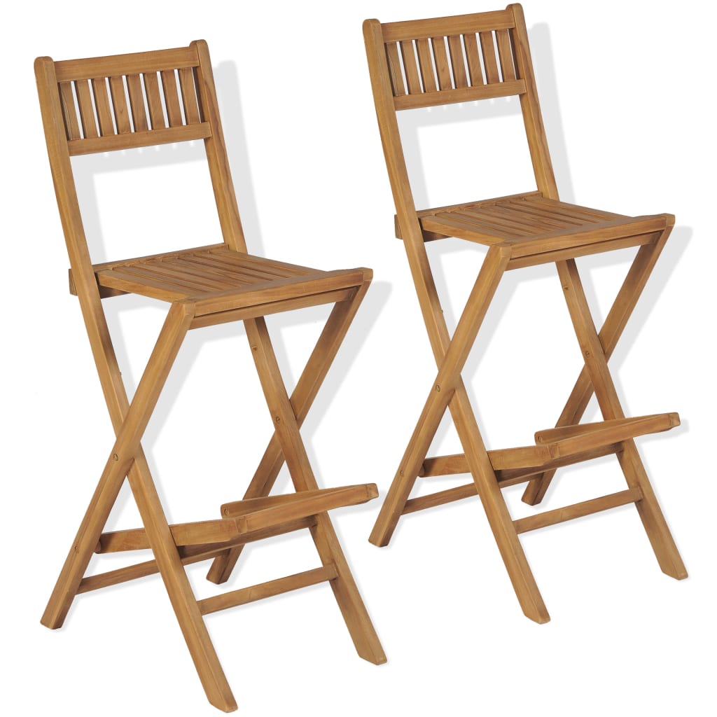 vidaXL Conjunto de bistrô c/ cadeiras dobráveis 3 pcs madeira teca