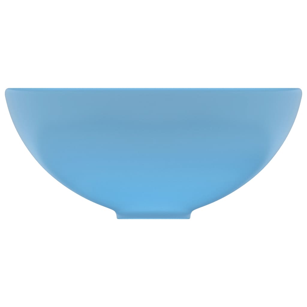 vidaXL Lavatório WC luxuoso redondo 32,5x14cm cerâmica azul mate