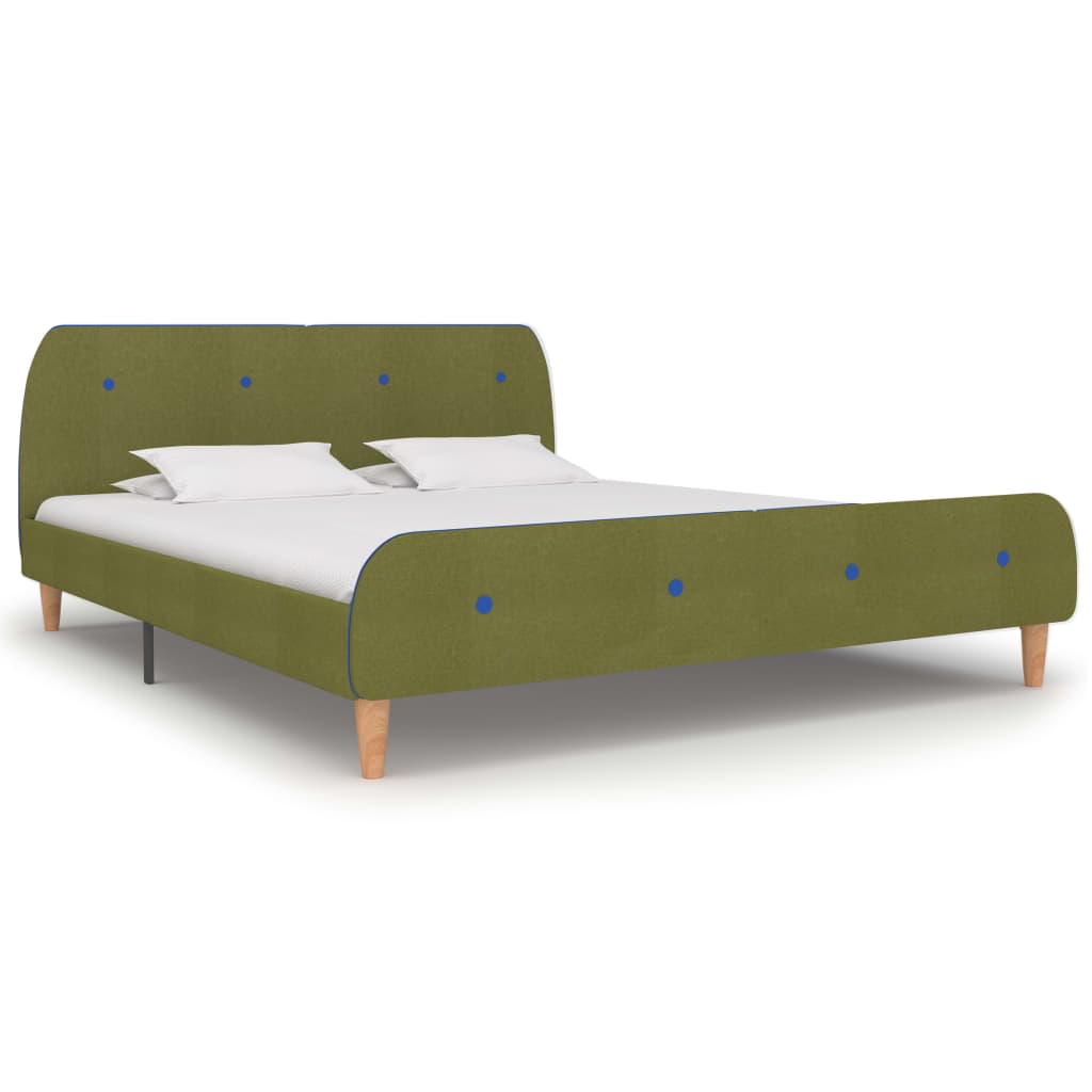 vidaXL Estrutura de cama 180x200 cm tecido verde