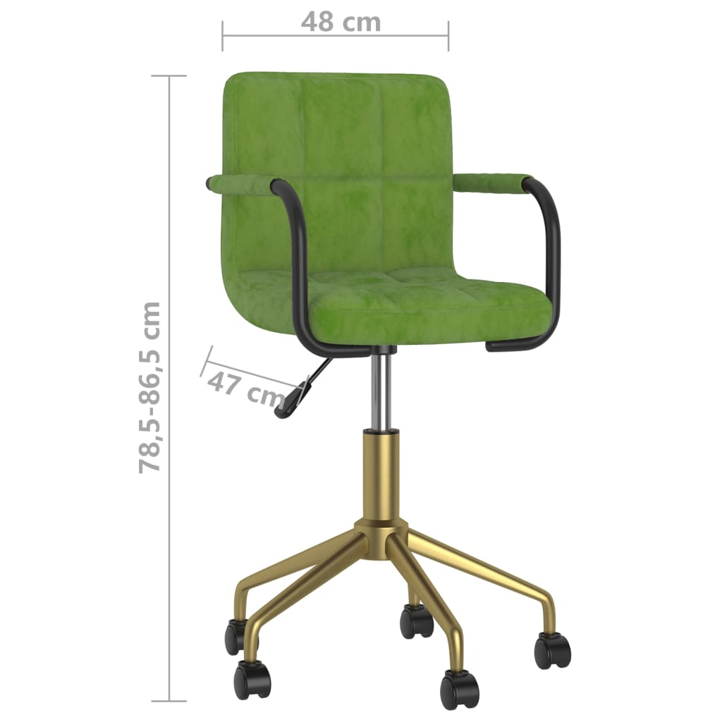 vidaXL Cadeiras de jantar giratórias 4 pcs veludo verde-claro