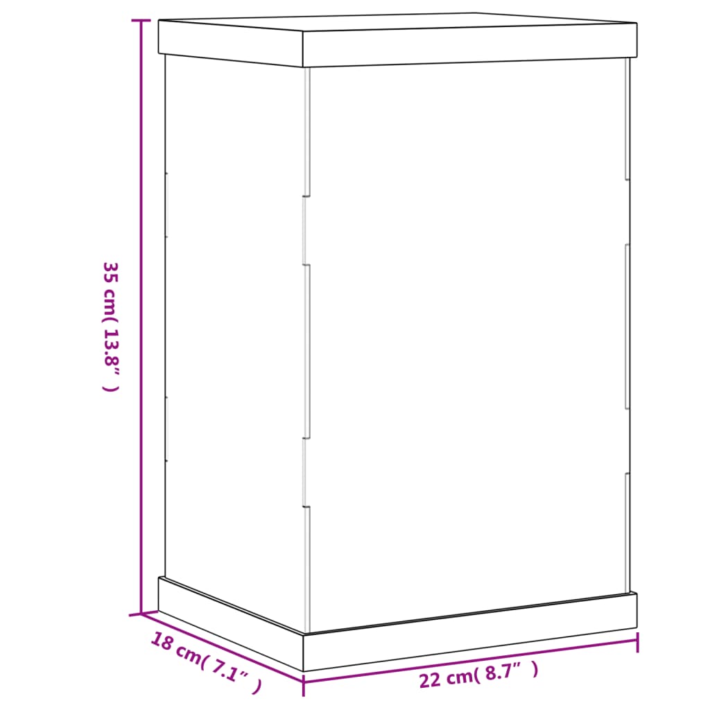vidaXL Caixa de exposição 22x18x35 cm acrílico transparente