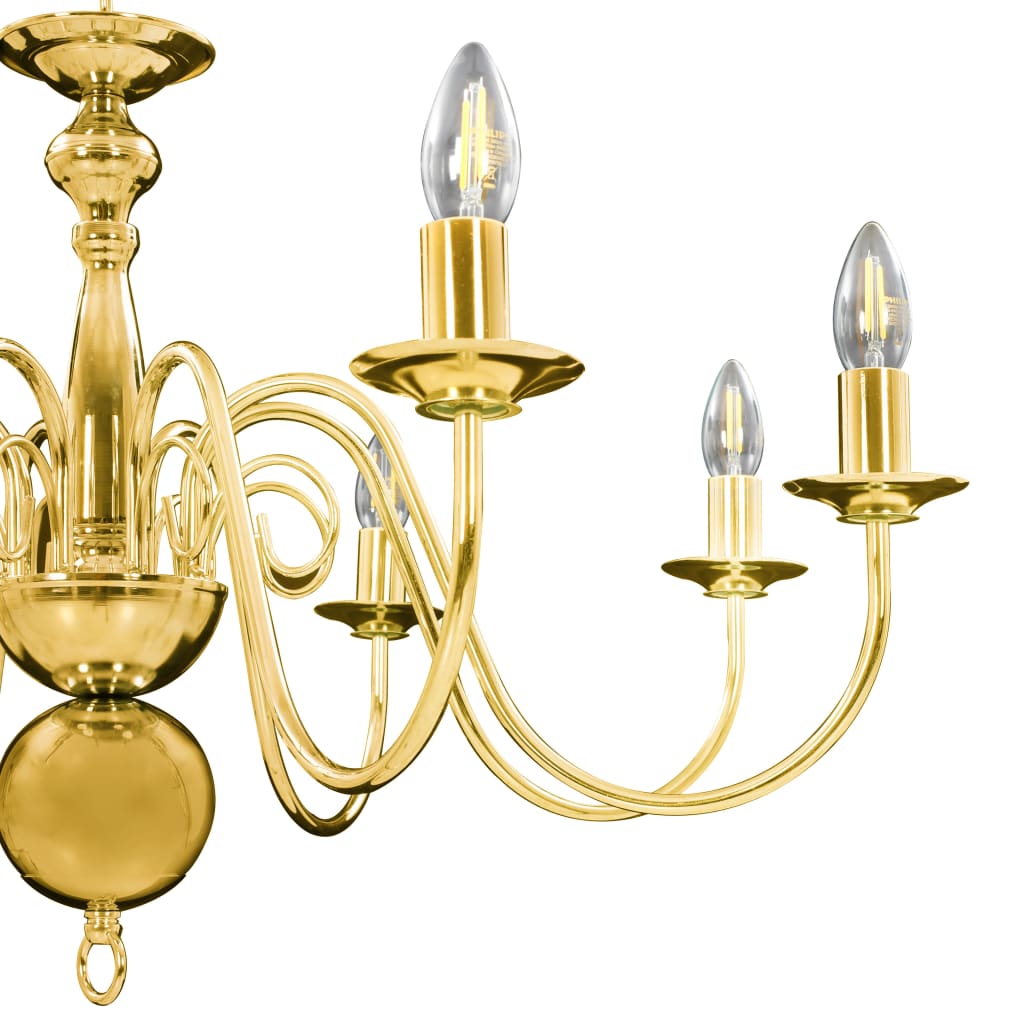 vidaXL Lustre de 8 lâmpadas E14 dourado