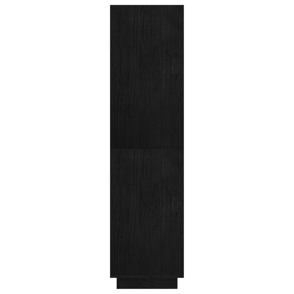vidaXL Estante/divisória 80x35x135 cm madeira de pinho maciça preto