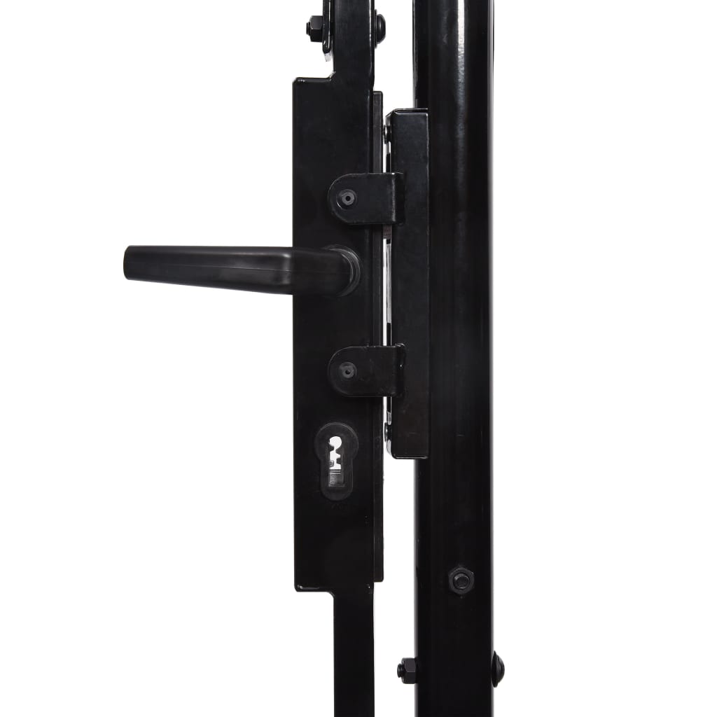 vidaXL Portão de cerca com porta dupla e topo em lanças 300x150 cm